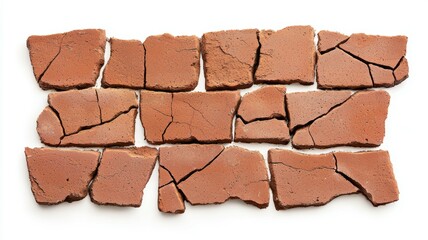 Wall Mural - A brick wall with many cracks and holes