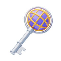 Poster - 3D Key Market Trading Trends. 3D Icon