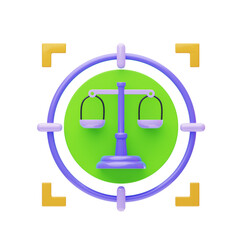 Aufkleber - 3D Fair and Balanced Targets. 3D Icon