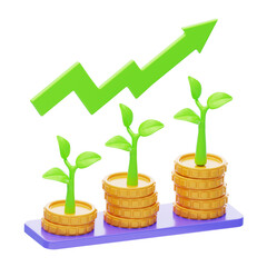Aufkleber - 3D Business Insight Growth. 3D Icon