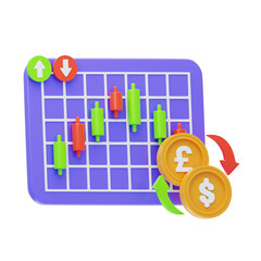 Aufkleber - 3D Trading Strategy. 3D Icon