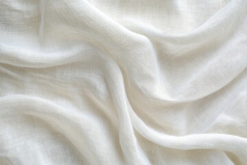 Wall Mural - white background of natural cloth texture, linen fabric , ai