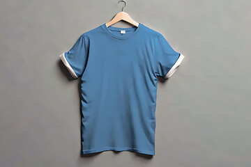 T-Shirt Mockup with Folded Sleeves. Soft Cotton Rolled Sleeve Tee Mockup