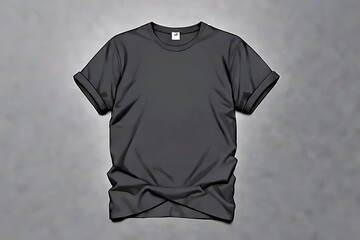 T-Shirt Mockup with Folded Sleeves. Graphic T-Shirt with Rolled Sleeves