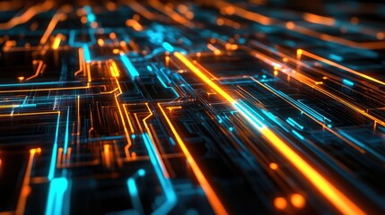 Glowing lines symbolizing AI innovation