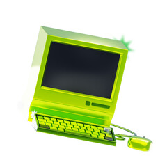 Poster - 3d classic computer. 3d icon