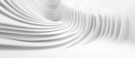 Wall Mural - Abstract White Curved Architectural Structure