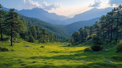 Sticker - Mountain Meadow Landscape