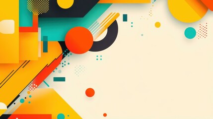 Poster - Eyecatching abstract yellow backdrop with fluid shapes, offering a modern and playful twist to flat illustration art.