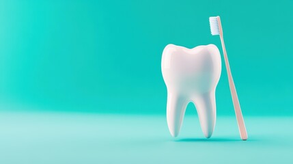 Fun animation of a tooth being brushed, teaching kids about oral health with a friendly toothbrush illustration.