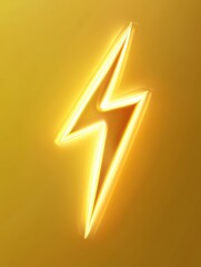Poster - A yellow lightning bolt with a glowing effect