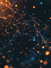 Poster - A computer generated image of a network of lines and dots