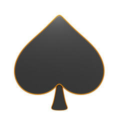 card symbol spade icon and 3d illustration