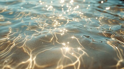 Wall Mural - Sunbeams Shining Through Rippling Water Surface