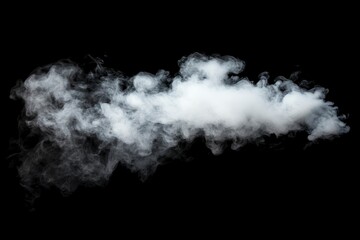 Wall Mural - Smoke Cloud Isolated on Black Background , ai