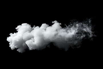 Wall Mural - Smoke Cloud Isolated on Black Background , ai