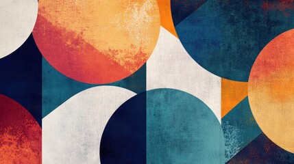 Wall Mural - Abstract Geometric Art with Circles and Triangles