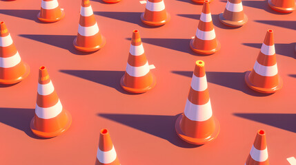 Poster - Traffic Cone isometric 3D Cartoon