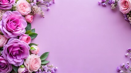 Poster - pink roses on a wooden background