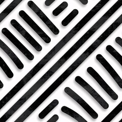 Poster - Bold Lines: Black and White Graphic Seamless pattern