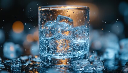 Canvas Print - Sparkling Water with Ice