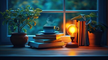 Poster - Cozy Windowsill Scene