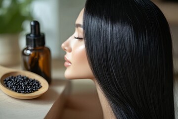 sesame extract helps nourish hair to be shiny and strong. sesame extract , generative ai