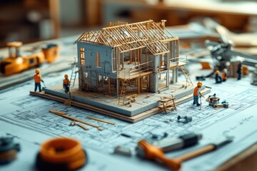 Construction Workers Miniature Model House