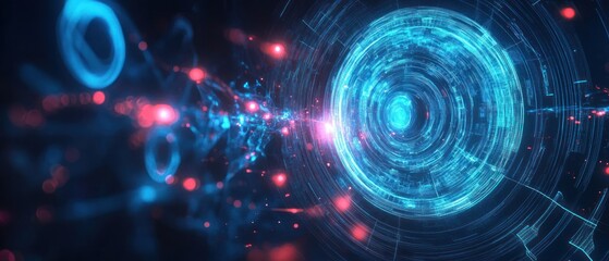 digital technology and cyber security concept for selling quantum computing hardware on plain background