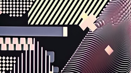 Poster - Abstract geometric shapes and lines animation over dark background