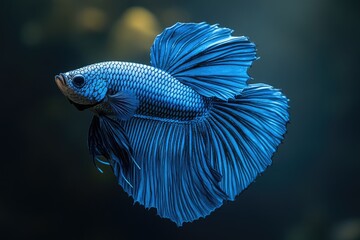 Poster - A Striking Blue Betta Fish