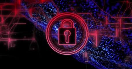 Poster - Animation of connections with padlock over blue spots