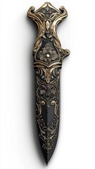 Wall Mural - Art Nouveau style knife with flowing lines and ornate designs.