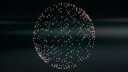 Aufkleber - Globe with colorful dots animation representing global network connections