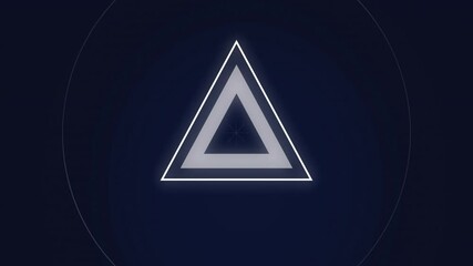 Sticker - Glowing triangle and circular shapes with animated lines on dark background