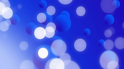 Poster - Bokeh light effects animation over blue background with various sized circles
