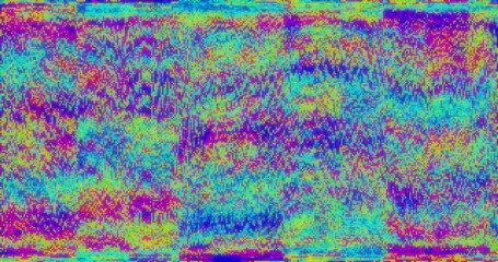 Canvas Print - Colorful pixelated noise animation over abstract background