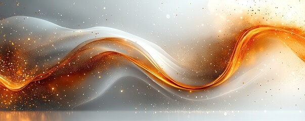 Sticker - Abstract Golden Wave with Sparkle