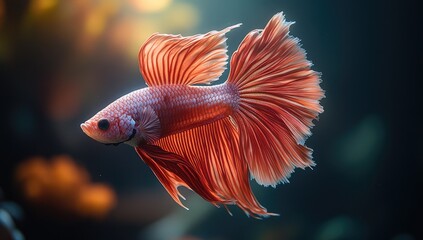 Poster - Vibrant Betta Fish in Aqua