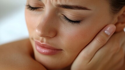 A close-up of a shoulder being treated with a therapeutic massage, showing muscle relaxation and pain relief.