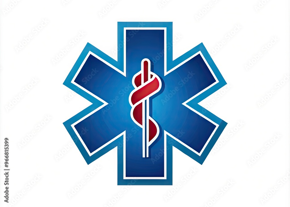Emergency medical services logo featuring a stylized star of life ...