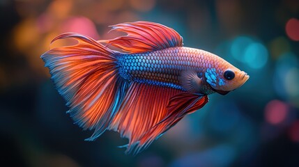 Poster - Vibrant Betta Fish with Extended Fins