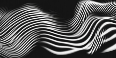 Sticker - Abstract black and white ripple pattern, undulating lines, hypnotic spiral, organic fluid texture, wavy distorted surface, optical illusion, monochrome fractal design