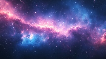 Wall Mural - a cosmic tapestry of pink and blue nebulae with scattered stars