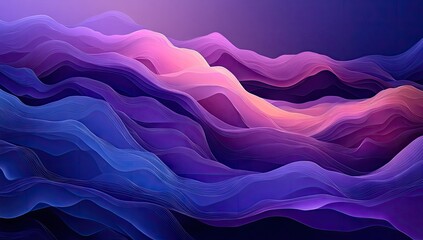 Poster - Abstract Purple and Blue Waves