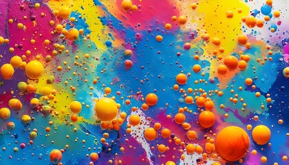 Wall Mural - Vibrant Abstract Splatter Paint Background with Energetic Expression and Colors