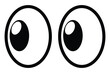 © Meduza - Eyes looking to one side. Sideways glance vector icon. Two eyes emoji. Cartoon eyes looking right, flip and they look left.