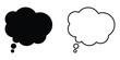 © Meduza - Thinking cloud vector icon set. Comic empty speech thought Bubble. Trendy think, talk bubble symbol. Conversation line sign.