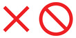 © Meduza - Cross and stop mark icon set. Crossed and forbidden sign. Restrict entry ban prohibition and delete symbol. Vector illustration.