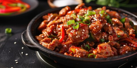 Sticker - Spicy stir-fried pork infused with vibrant flavors.